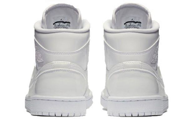 Nike Air Jordan 1 Mid Tops Patentti Retro Koripallokengät Naisille Valkoinen