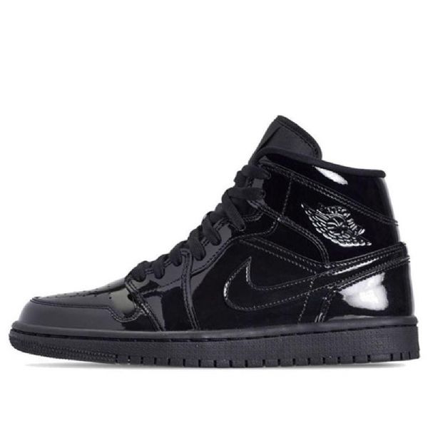Nike Air Jordan 1 Mid Tops Patentti Se Retro Koripallokengät Naisille Musta