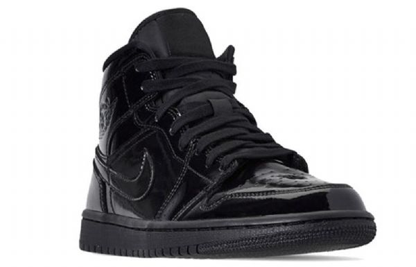 Nike Air Jordan 1 Mid Tops Patentti Se Retro Koripallokengät Naisille Musta