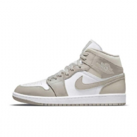Nike Air Jordan 1 Mid Tops Pellavakengät Miehille Oliivinvihreä Valkoinen