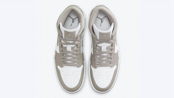 Nike Air Jordan 1 Mid Tops Pellavakengät Miehille Oliivinvihreä Valkoinen
