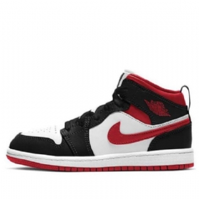 Nike Air Jordan 1 Mid Tops Ps Retro Koripallokengät Miehille Musta Punainen