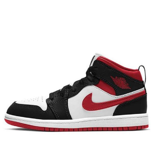 Nike Air Jordan 1 Mid Tops Ps Retro Koripallokengät Miehille Musta Punainen
