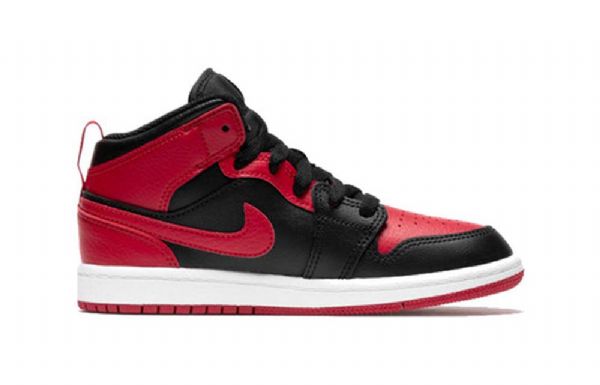 Nike Air Jordan 1 Mid Tops Ps Retro Koripallokengät Miehille Musta Punainen