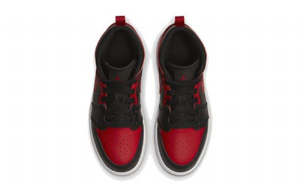 Nike Air Jordan 1 Mid Tops Ps Retro Koripallokengät Miehille Musta Punainen