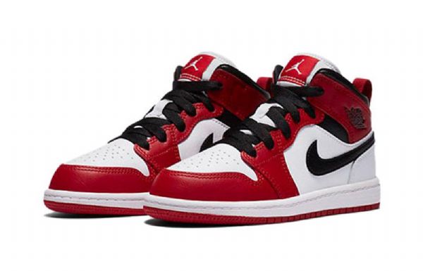 Nike Air Jordan 1 Mid Tops Ps Retro Koripallokengät Miehille Punainen Valkoinen