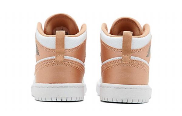 Nike Air Jordan 1 Mid Tops Ps Retro Koripallokengät Miehille Valkoinen Pinkki Kulta