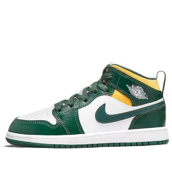 Nike Air Jordan 1 Mid Tops Ps Retro Koripallokengät Miehille Vihreä Musta