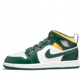 Nike Air Jordan 1 Mid Tops Ps Retro Koripallokengät Miehille Vihreä Musta