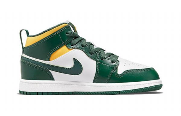 Nike Air Jordan 1 Mid Tops Ps Retro Koripallokengät Miehille Vihreä Musta