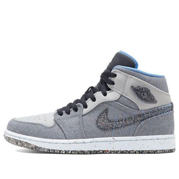 Nike Air Jordan 1 Mid Tops Retro Koripallokengät Miehille Harmaa Sininen