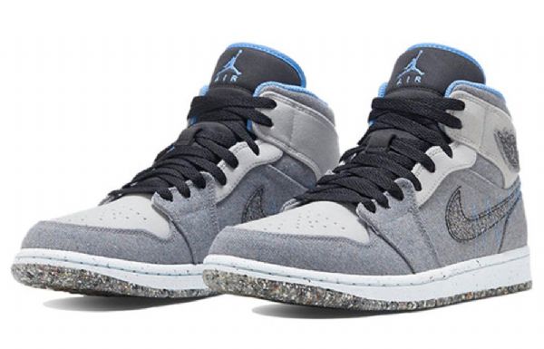 Nike Air Jordan 1 Mid Tops Retro Koripallokengät Miehille Harmaa Sininen