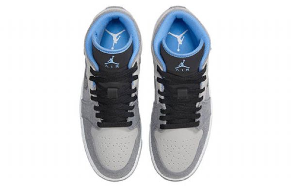 Nike Air Jordan 1 Mid Tops Retro Koripallokengät Miehille Harmaa Sininen