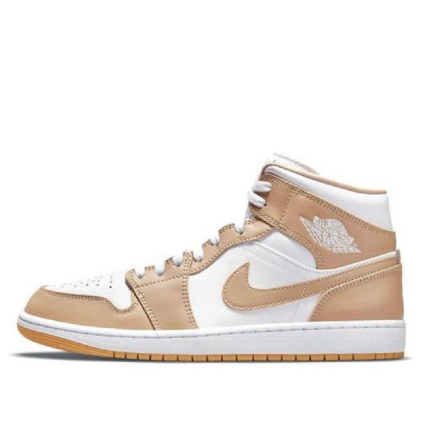 Nike Air Jordan 1 Mid Tops Retro Koripallokengät Miehille Khaki Valkoinen