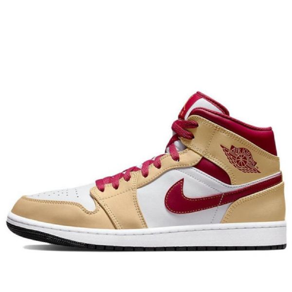 Nike Air Jordan 1 Mid Tops Retro Koripallokengät Miehille Kirkkaanpunainen