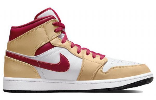 Nike Air Jordan 1 Mid Tops Retro Koripallokengät Miehille Kirkkaanpunainen