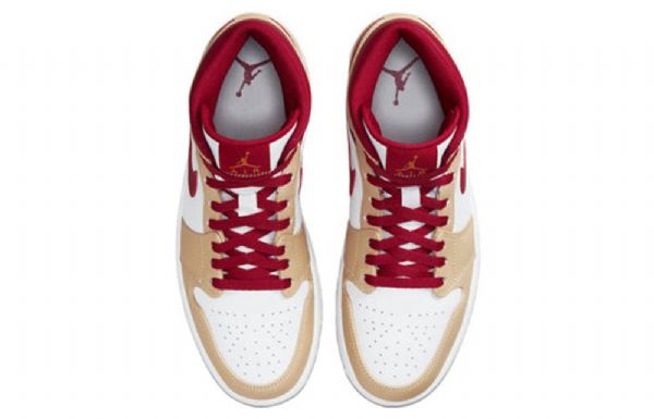 Nike Air Jordan 1 Mid Tops Retro Koripallokengät Miehille Kirkkaanpunainen