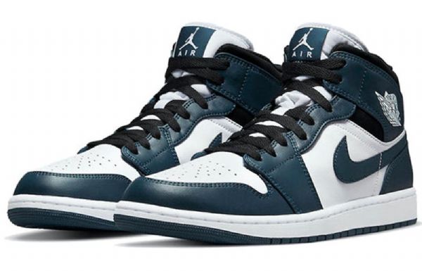 Nike Air Jordan 1 Mid Tops Retro Koripallokengät Miehille Laivastonsininen