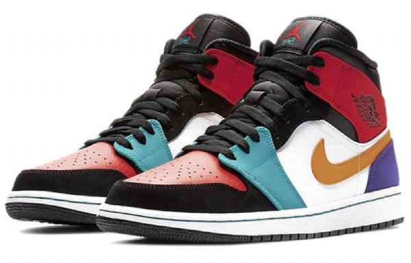 Nike Air Jordan 1 Mid Tops Retro Koripallokengät Miehille Monivärinen