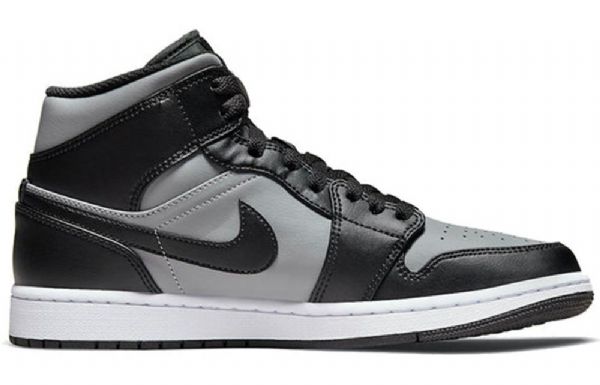 Nike Air Jordan 1 Mid Tops Retro Koripallokengät Miehille Musta Harmaa