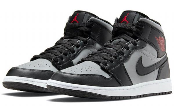 Nike Air Jordan 1 Mid Tops Retro Koripallokengät Miehille Musta Harmaa