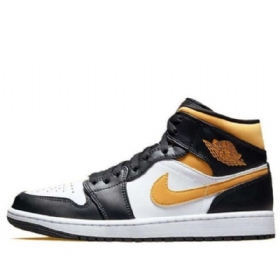 Nike Air Jordan 1 Mid Tops Retro Koripallokengät Miehille Musta Kulta