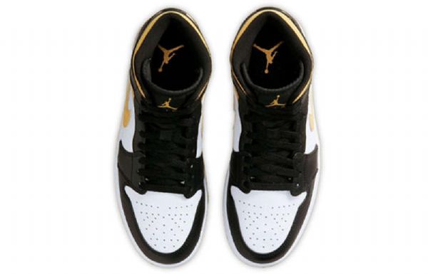 Nike Air Jordan 1 Mid Tops Retro Koripallokengät Miehille Musta Kulta