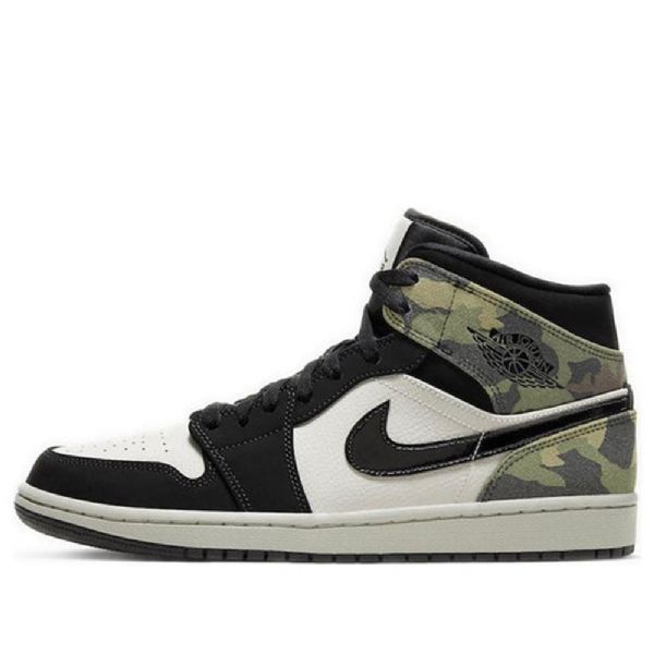 Nike Air Jordan 1 Mid Tops Retro Koripallokengät Miehille Musta Naamiointi
