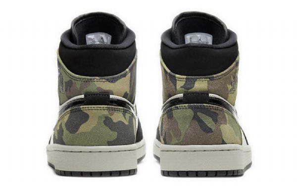 Nike Air Jordan 1 Mid Tops Retro Koripallokengät Miehille Musta Naamiointi