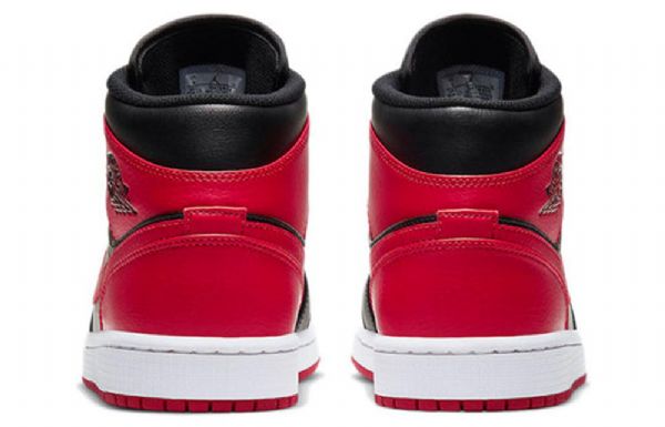 Nike Air Jordan 1 Mid Tops Retro Koripallokengät Miehille Musta Punainen