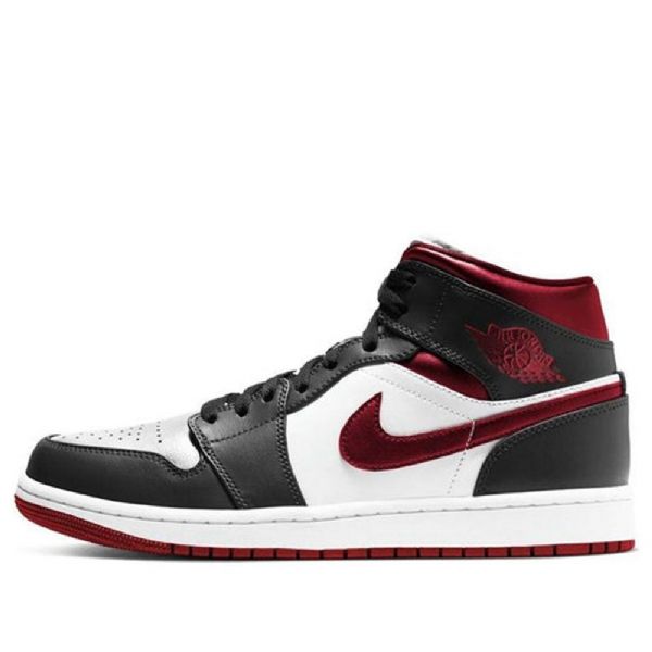 Nike Air Jordan 1 Mid Tops Retro Koripallokengät Miehille Musta Punainen