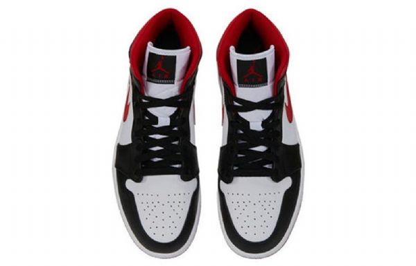 Nike Air Jordan 1 Mid Tops Retro Koripallokengät Miehille Musta Punainen