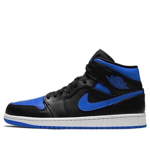 Nike Air Jordan 1 Mid Tops Retro Koripallokengät Miehille Musta Royal Sininen
