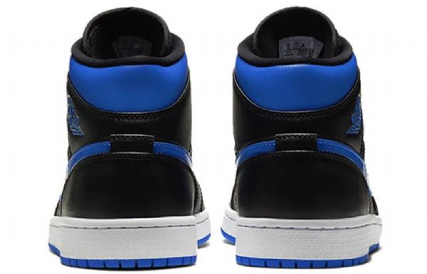 Nike Air Jordan 1 Mid Tops Retro Koripallokengät Miehille Musta Royal Sininen