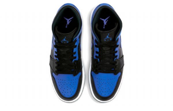 Nike Air Jordan 1 Mid Tops Retro Koripallokengät Miehille Musta Sininen