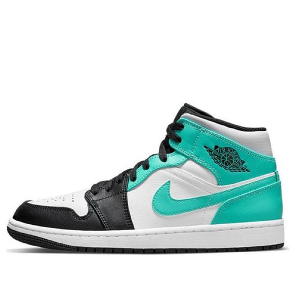 Nike Air Jordan 1 Mid Tops Retro Koripallokengät Miehille Musta Turkoosi