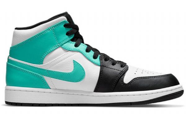 Nike Air Jordan 1 Mid Tops Retro Koripallokengät Miehille Musta Turkoosi