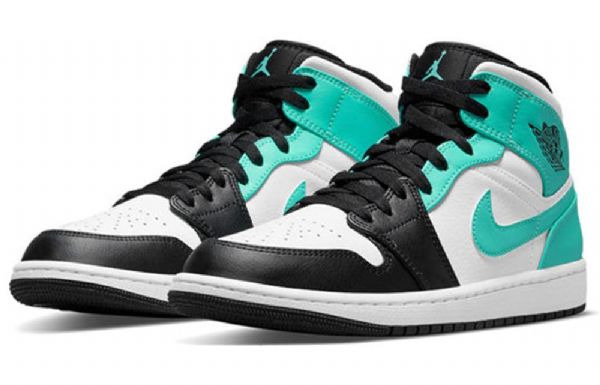Nike Air Jordan 1 Mid Tops Retro Koripallokengät Miehille Musta Turkoosi