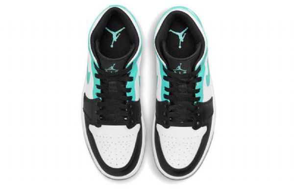 Nike Air Jordan 1 Mid Tops Retro Koripallokengät Miehille Musta Turkoosi