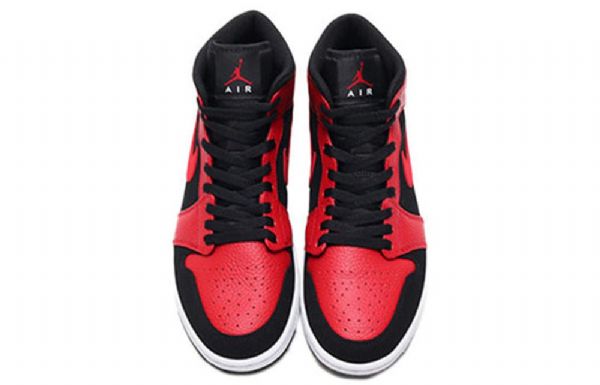 Nike Air Jordan 1 Mid Tops Retro Koripallokengät Miehille Punainen Musta