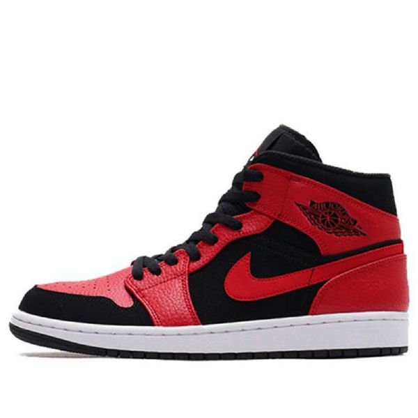 Nike Air Jordan 1 Mid Tops Retro Koripallokengät Miehille Punainen Musta