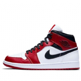 Nike Air Jordan 1 Mid Tops Retro Koripallokengät Miehille Punainen Valkoinen