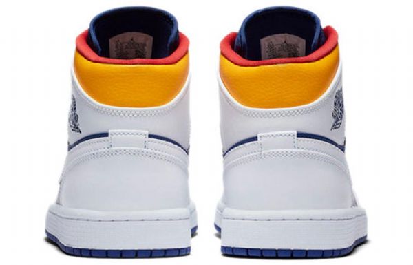 Nike Air Jordan 1 Mid Tops Retro Koripallokengät Miehille Valkoinen Deep Royal Sininen