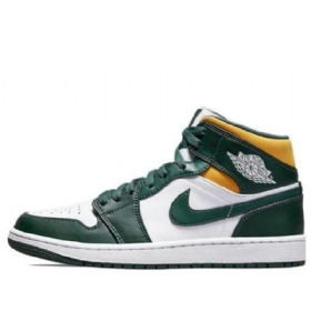 Nike Air Jordan 1 Mid Tops Retro Koripallokengät Miehille Vihreä Musta