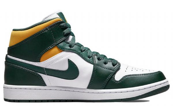 Nike Air Jordan 1 Mid Tops Retro Koripallokengät Miehille Vihreä Musta