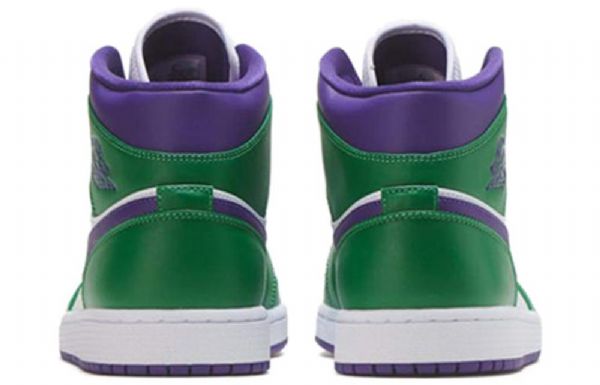 Nike Air Jordan 1 Mid Tops Retro Koripallokengät Miehille Vihreä Valkoinen Purppura