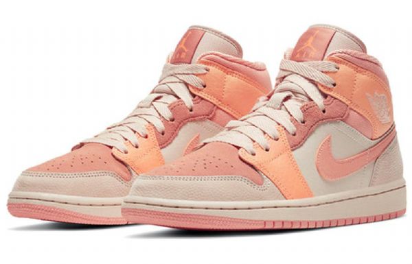 Nike Air Jordan 1 Mid Tops Retro-koripallokengät Naisille Coral