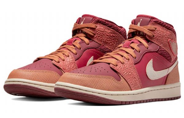 Nike Air Jordan 1 Mid Tops Retro-koripallokengät Naisille Coral