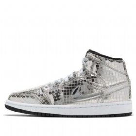 Nike Air Jordan 1 Mid Tops Retro Koripallokengät Naisille Hopea