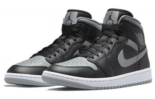 Nike Air Jordan 1 Mid Tops Retro Koripallokengät Naisille Musta Harmaa